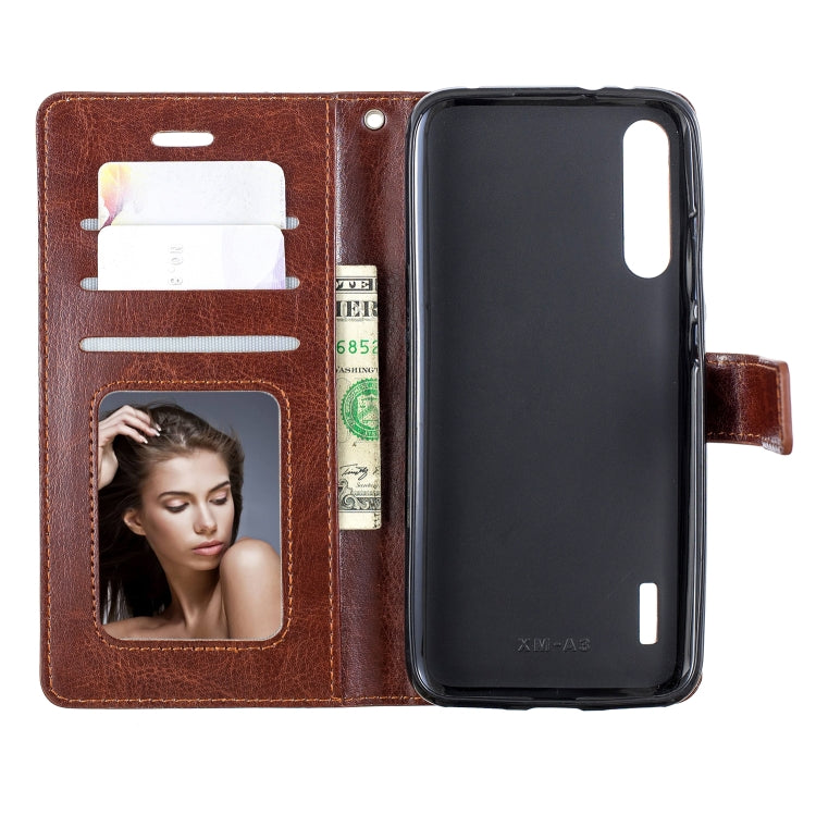 Crazy Horse Texture Horizontal Flip Leather Case with Holder & Card Slots & Wallet & Photo Frame For Xiaomi Mi A3