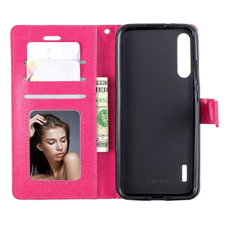 Crazy Horse Texture Horizontal Flip Leather Case with Holder & Card Slots & Wallet & Photo Frame For Xiaomi Mi A3