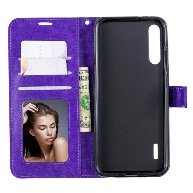Crazy Horse Texture Horizontal Flip Leather Case with Holder & Card Slots & Wallet & Photo Frame For Xiaomi Mi A3