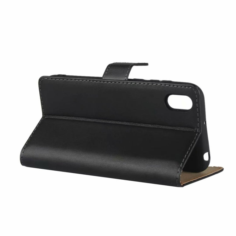 Leather Horizontal Flip Holster for Huawei Y5 2019 with Magnetic Clasp and Bracket and Card Slot and Wallet(Black)
