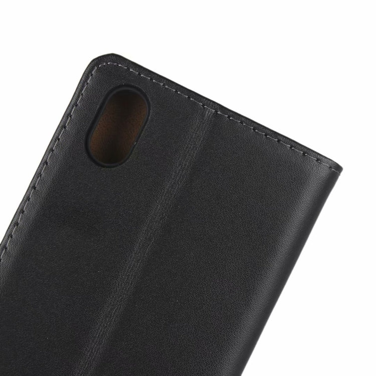 Leather Horizontal Flip Holster for Huawei Y5 2019 with Magnetic Clasp and Bracket and Card Slot and Wallet(Black)