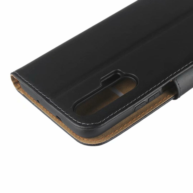Leather Horizontal Flip Holster for Huawei Honor 20 Pro with Magnetic Clasp and Bracket and Card Slot and Wallet(Black)