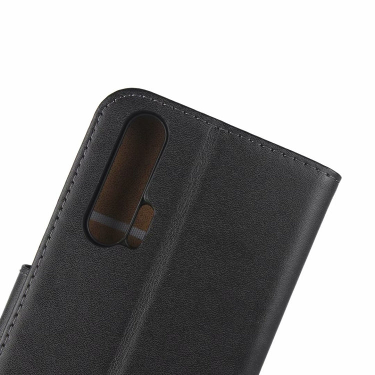 Leather Horizontal Flip Holster for Huawei Honor 20 Pro with Magnetic Clasp and Bracket and Card Slot and Wallet(Black)