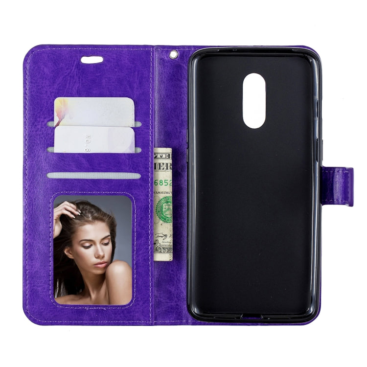 Crazy Horse Texture Horizontal Flip Leather Case for OnePlus 7, with Holder & Card Slots & Wallet & Photo Frame