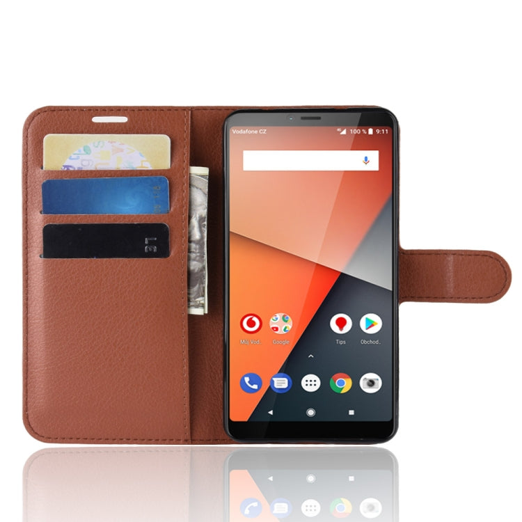 Litchi Texture Horizontal Flip Leather Case for Vodafone Smart X9 / VFD 820 , with Wallet & Holder & Card Slots