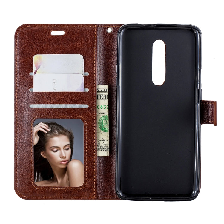 Crazy Horse Texture Horizontal Flip Leather Case for OnePlus 7 Pro, with Holder & Card Slots & Wallet & Photo Frame