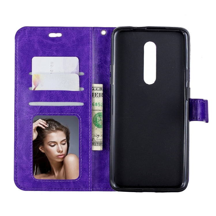 Crazy Horse Texture Horizontal Flip Leather Case for OnePlus 7 Pro, with Holder & Card Slots & Wallet & Photo Frame