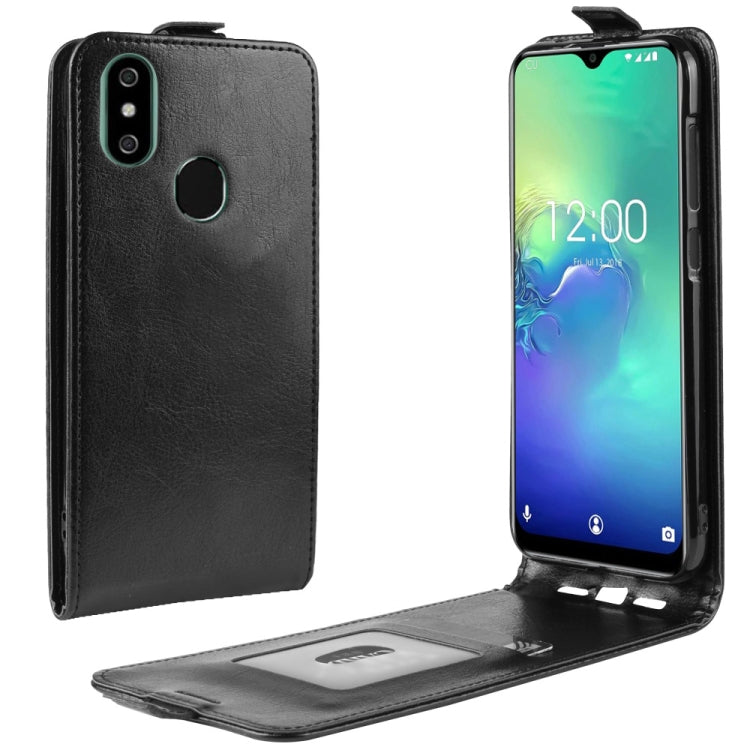 Crazy Horse Vertical Flip Leather Protective Case for Oukitel C15 Pro