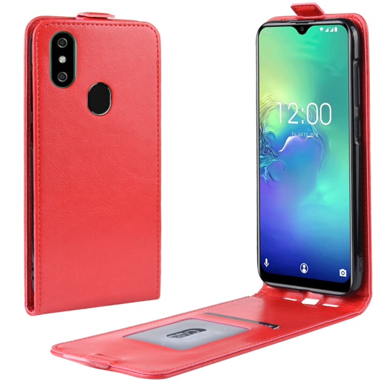 Crazy Horse Vertical Flip Leather Protective Case for Oukitel C15 Pro