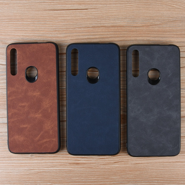 Shockproof Sheep Skin PC + PU + TPU Case For Huawei Y9 Prime 2019(Blue)