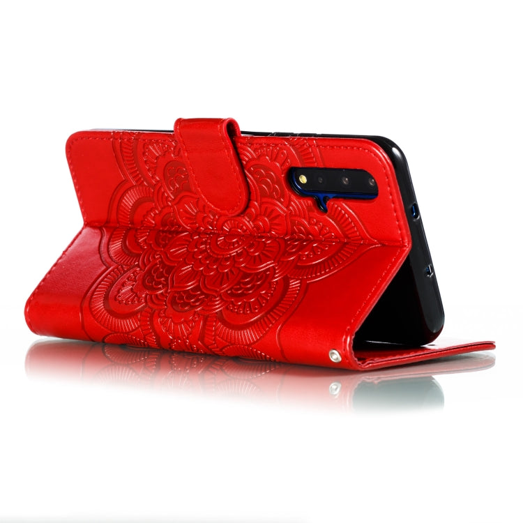 Mandala Embossing Pattern Horizontal Flip Leather Case for Huawei Honor 20 , with Holder & Card Slots & Wallet & Photo Frame & Lanyard