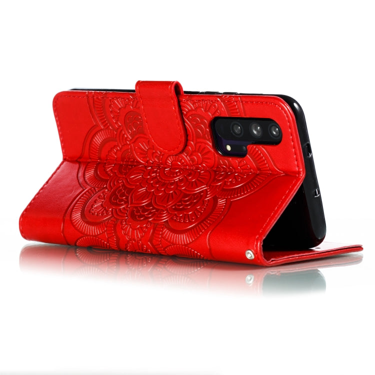 Mandala Embossing Pattern Horizontal Flip Leather Case for Huawei Honor 20 Pro, with Holder & Card Slots & Wallet & Photo Frame & Lanyard