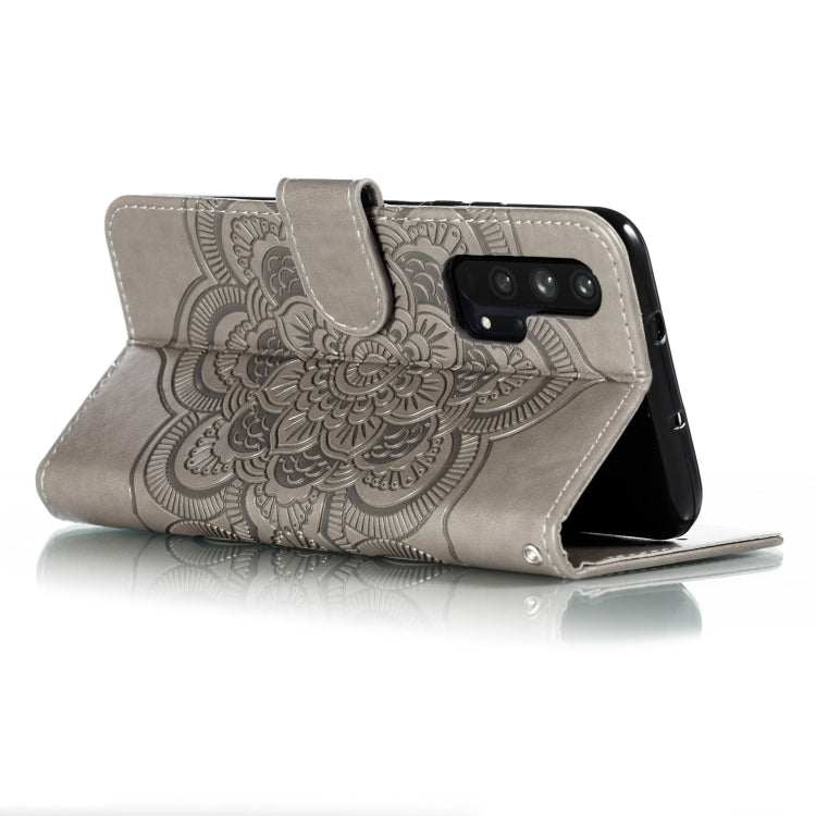 Mandala Embossing Pattern Horizontal Flip Leather Case for Huawei Honor 20 Pro, with Holder & Card Slots & Wallet & Photo Frame & Lanyard