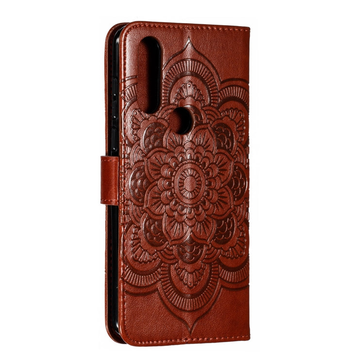 Mandala Embossing Pattern Horizontal Flip Leather Case for Motorola Moto P40 Power , with Holder & Card Slots & Wallet & Photo Frame & Lanyard