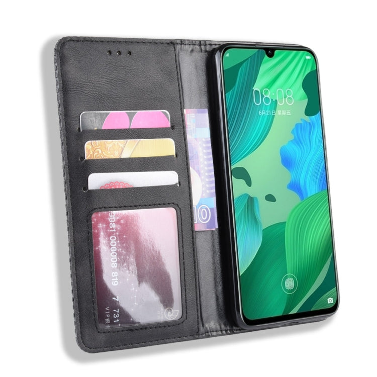 Magnetic Buckle Retro Crazy Horse Texture Horizontal Flip Leather Case for Huawei