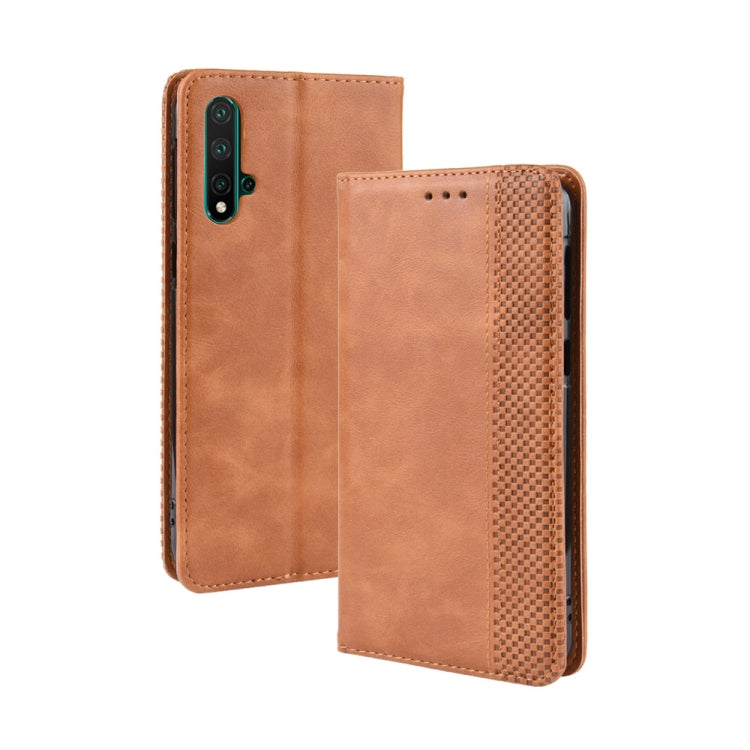 Magnetic Buckle Retro Crazy Horse Texture Horizontal Flip Leather Case for Huawei