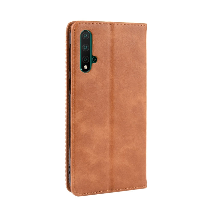 Magnetic Buckle Retro Crazy Horse Texture Horizontal Flip Leather Case for Huawei