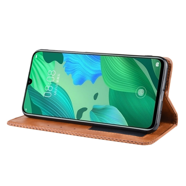 Magnetic Buckle Retro Crazy Horse Texture Horizontal Flip Leather Case for Huawei