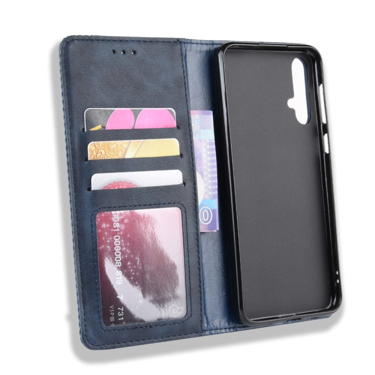Magnetic Buckle Retro Crazy Horse Texture Horizontal Flip Leather Case for Huawei