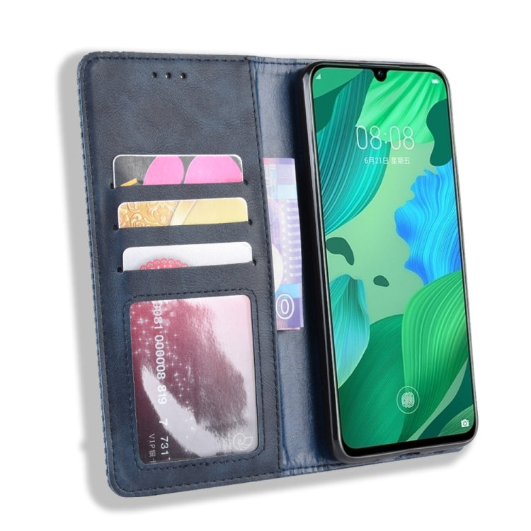 Magnetic Buckle Retro Crazy Horse Texture Horizontal Flip Leather Case for Huawei