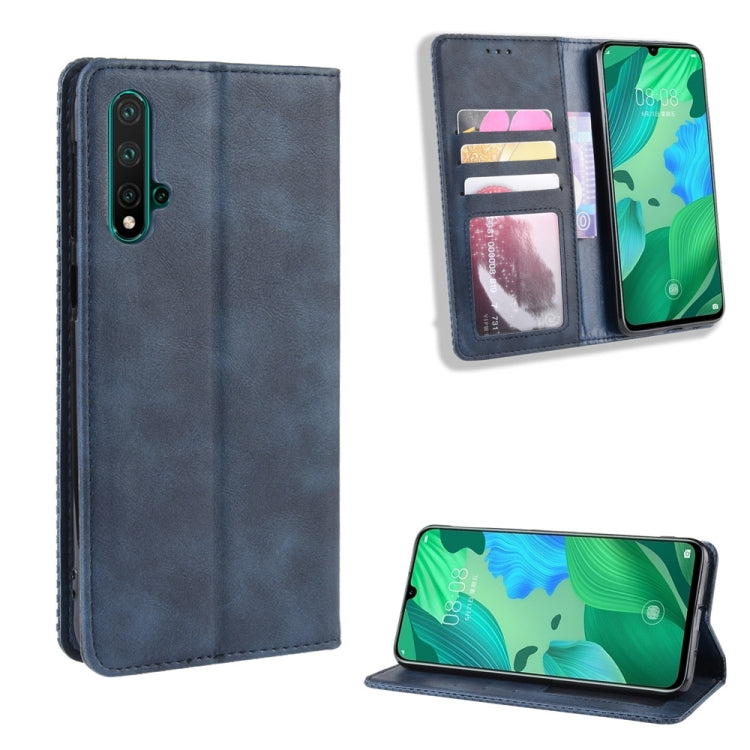 Magnetic Buckle Retro Crazy Horse Texture Horizontal Flip Leather Case for Huawei