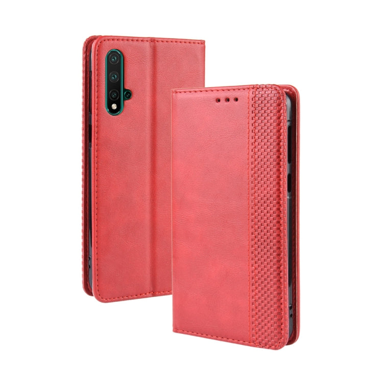 Magnetic Buckle Retro Crazy Horse Texture Horizontal Flip Leather Case for Huawei