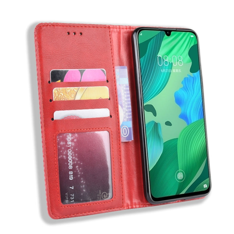 Magnetic Buckle Retro Crazy Horse Texture Horizontal Flip Leather Case for Huawei