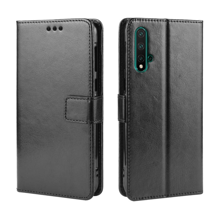 Retro Crazy Horse Texture Horizontal Flip Leather Case for Huawei Nova 5 /Nova 5 Pro , with Holder & Card Slots & Photo Frame