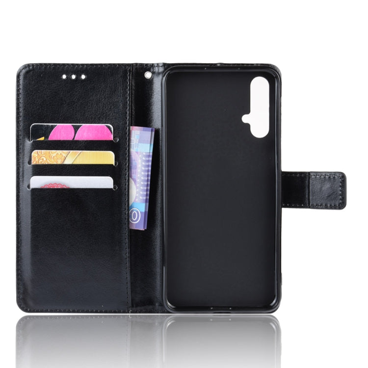 Retro Crazy Horse Texture Horizontal Flip Leather Case for Huawei Nova 5 /Nova 5 Pro , with Holder & Card Slots & Photo Frame