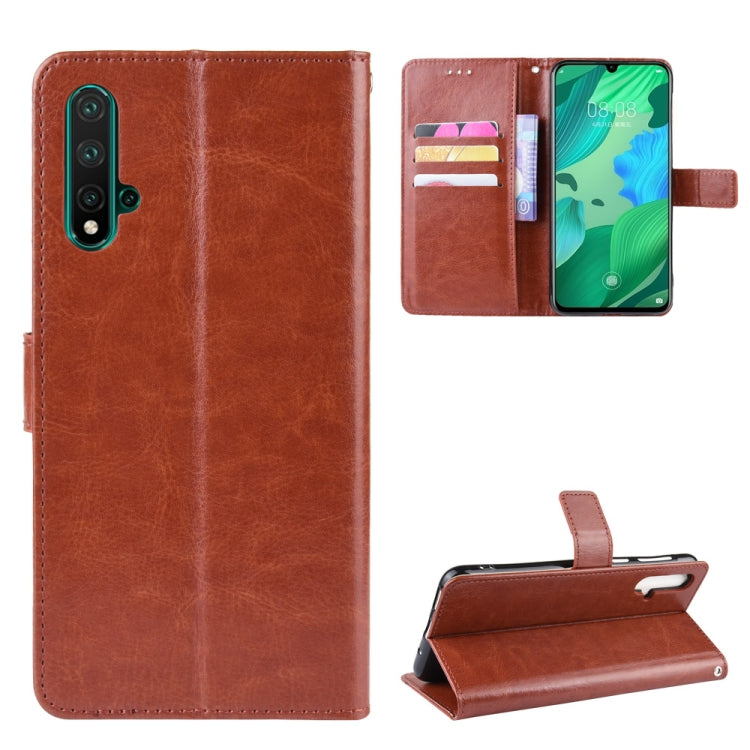 Retro Crazy Horse Texture Horizontal Flip Leather Case for Huawei Nova 5 /Nova 5 Pro , with Holder & Card Slots & Photo Frame