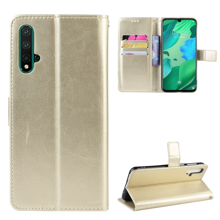 Retro Crazy Horse Texture Horizontal Flip Leather Case for Huawei Nova 5 /Nova 5 Pro , with Holder & Card Slots & Photo Frame
