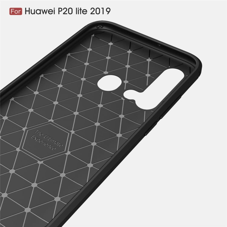 Brushed Texture Carbon Fiber TPU Case for Huawei Nova5i / P20 Lite 2019(Red)