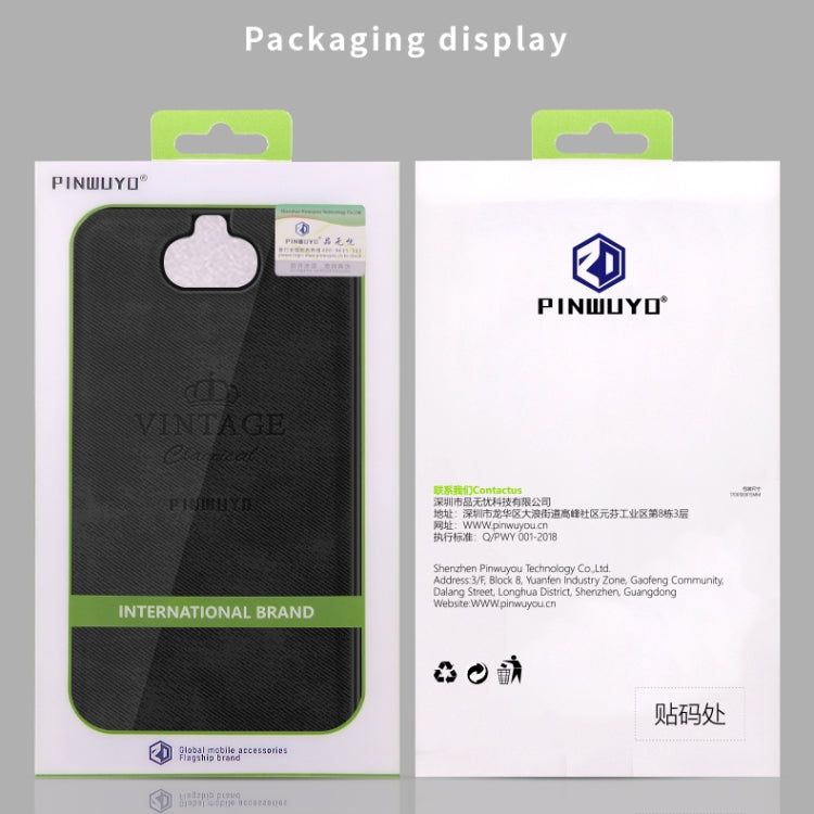 PINWUYO Shockproof Waterproof Full Coverage TPU + PU Cloth+Anti-shock Cotton Protective Case for Sony Xperia 10 / Xperia XA3