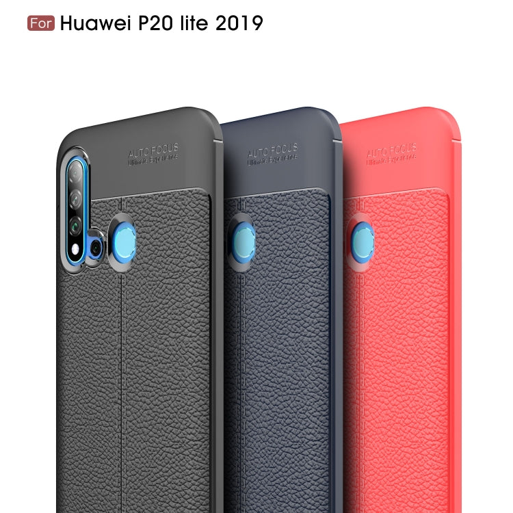 Litchi Texture TPU Shockproof Case for Huawei Nova 5i / P20 Lite 2019(Red)