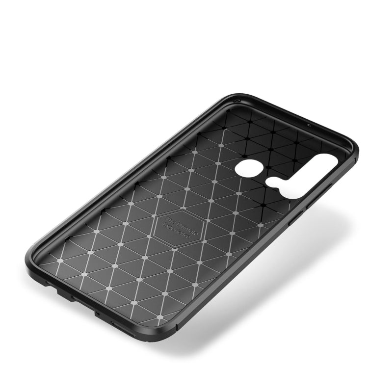 Carbon Fiber Texture Shockproof TPU Case for Huawei Nova 5i / P20 lite 2019(Brown)