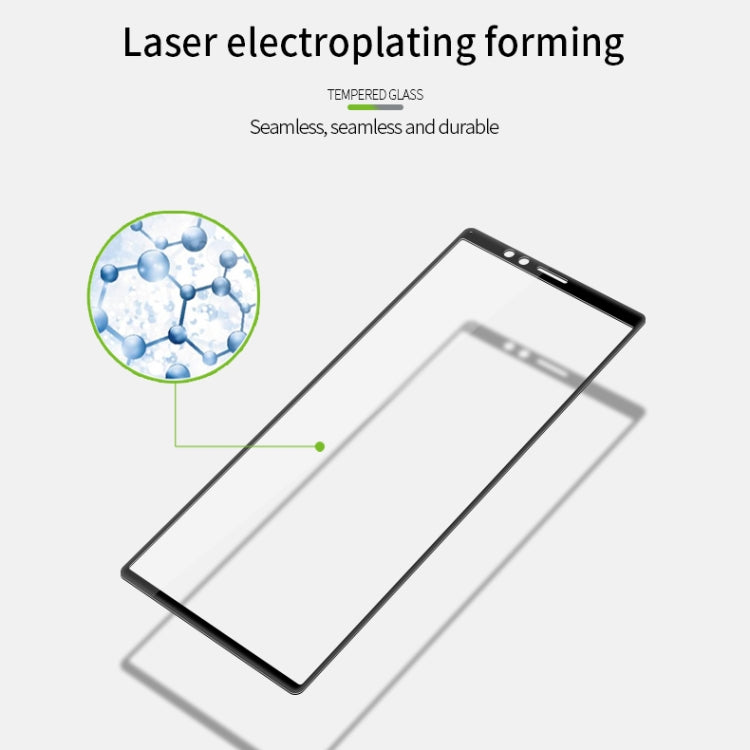 PINWUYO 9H 3D Curved Tempered Glass Film for Sony Xperia 1 / Xperia XZ4(Black)