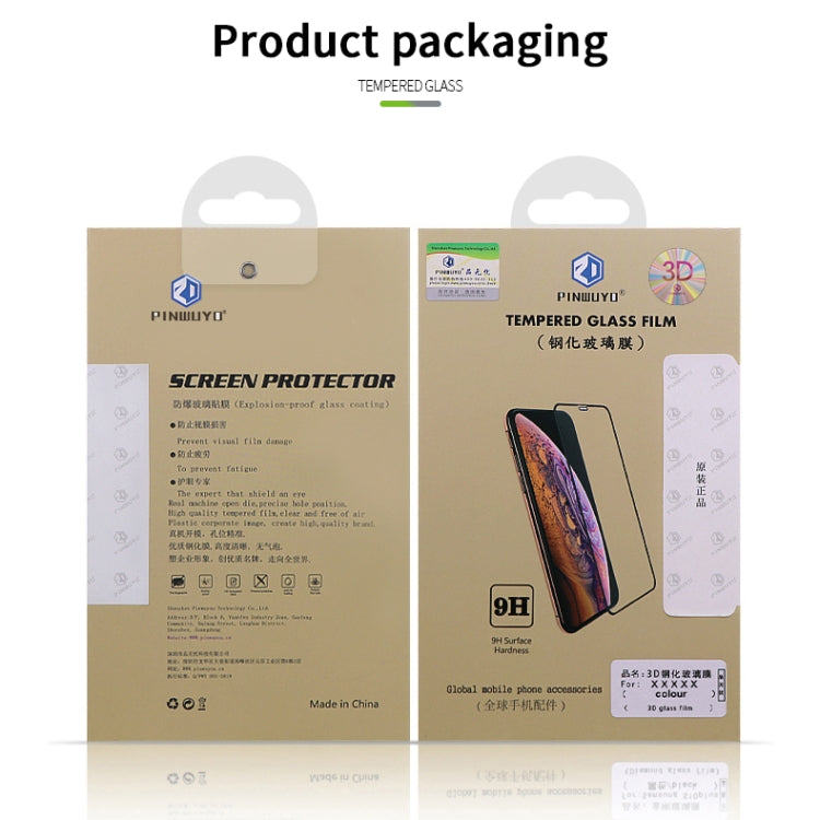 PINWUYO 9H 3D Curved Tempered Glass Film for Sony Xperia 1 / Xperia XZ4(Black)