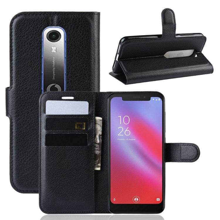 Litchi Texture Horizontal Flip Leather Case for Vodafone Smart N10 / VFD 630, with Wallet & Holder & Card Slots