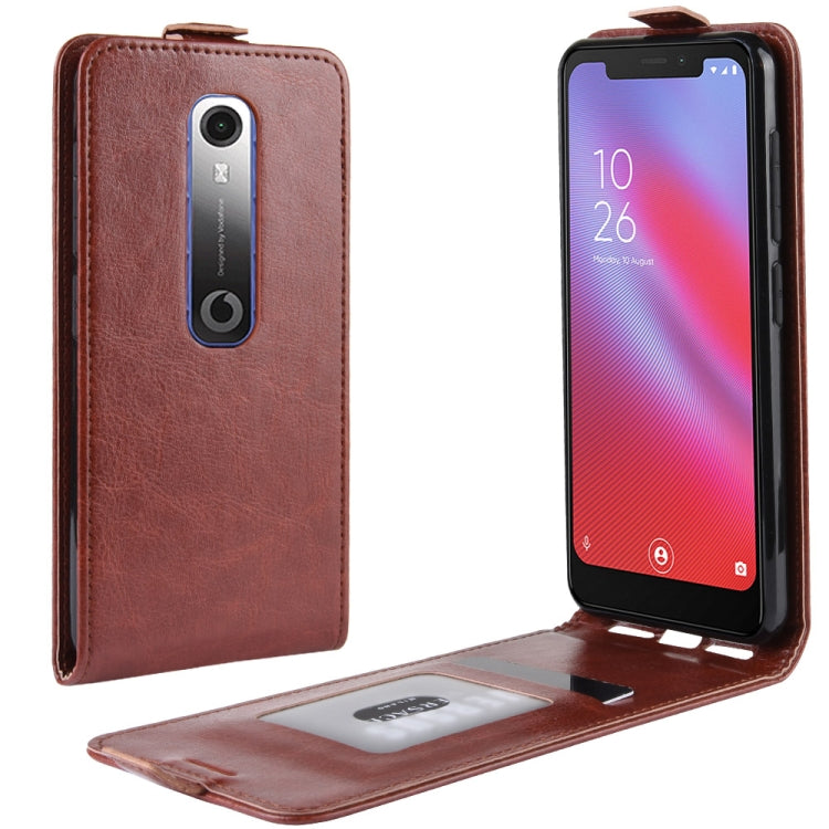 Crazy Horse Vertical Flip Leather Protective Case for Vodafone Smart N10 / VFD 630