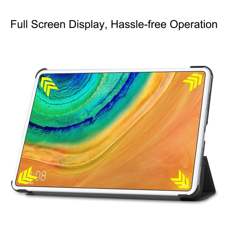 For HUAWEI MatePad Pro 10.8 ENKAY High Quality PU Leather + Plastic Bottom Case with Three-folding Holder