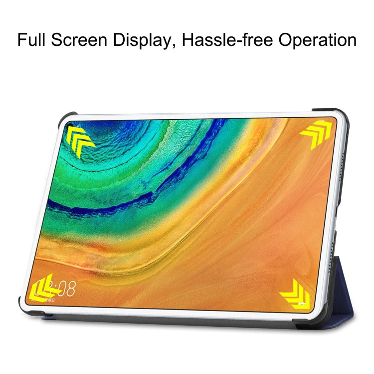 For HUAWEI MatePad Pro 10.8 ENKAY High Quality PU Leather + Plastic Bottom Case with Three-folding Holder