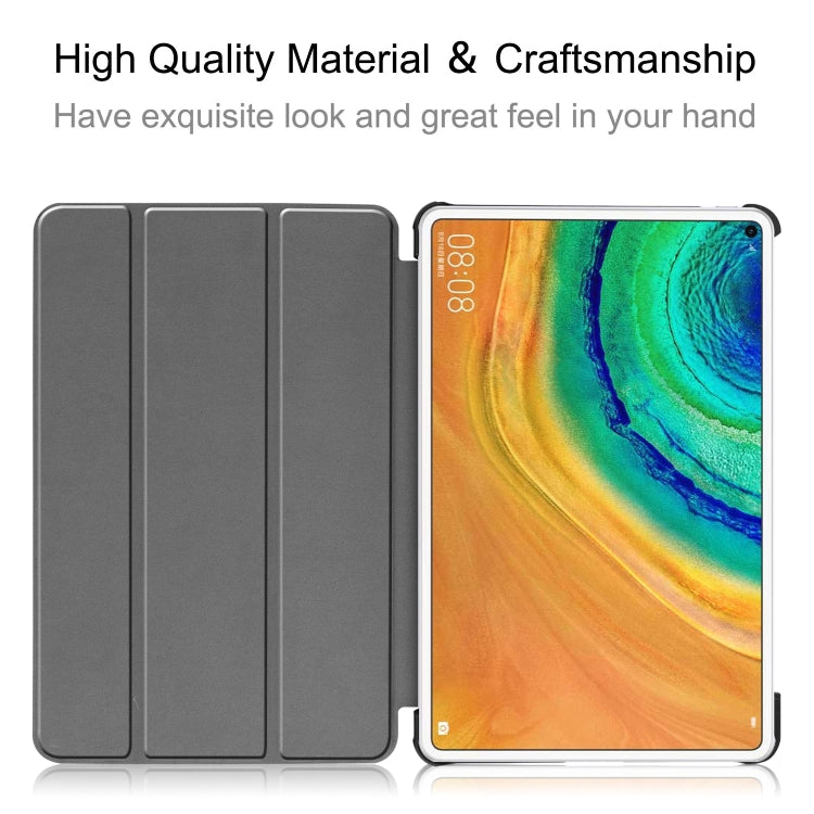 For HUAWEI MatePad Pro 10.8 ENKAY High Quality PU Leather + Plastic Bottom Case with Three-folding Holder