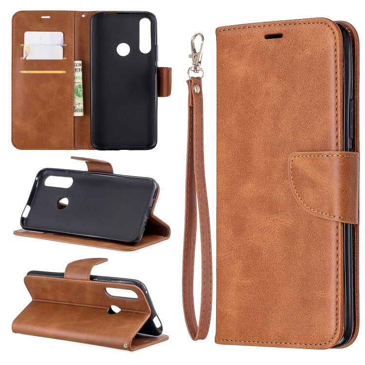 Retro Lambskin Texture Pure Color Horizontal Flip PU Leather Case for Huawei P Smart Z, with Holder & Card Slots & Wallet & Lanyard