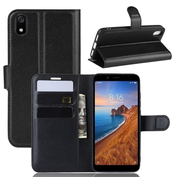 Litchi Texture Horizontal Flip Leather Case for Xiaomi Redmi 7A, with Wallet & Holder & Card Slots