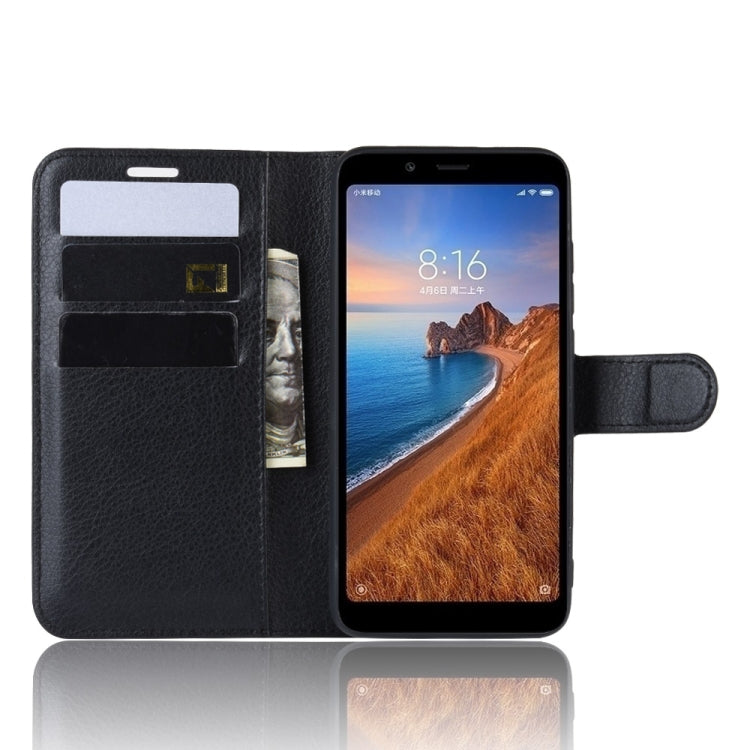 Litchi Texture Horizontal Flip Leather Case for Xiaomi Redmi 7A, with Wallet & Holder & Card Slots