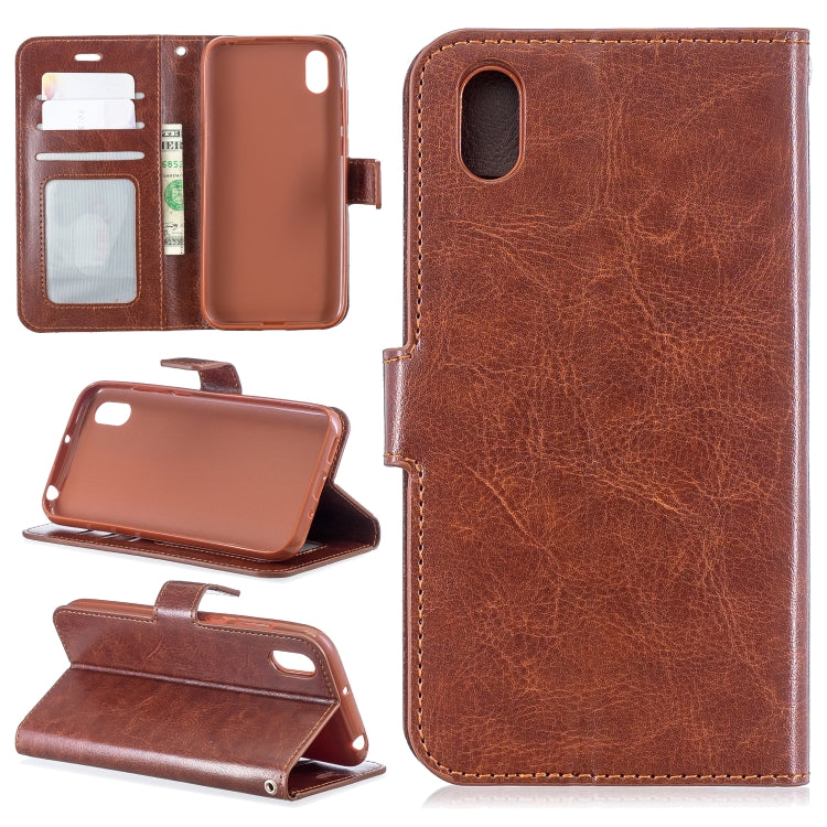 Crazy Horse Texture Horizontal Flip Leather Case with Holder & Card Slots & Wallet & Photo Frame for Huawei Y5 2019