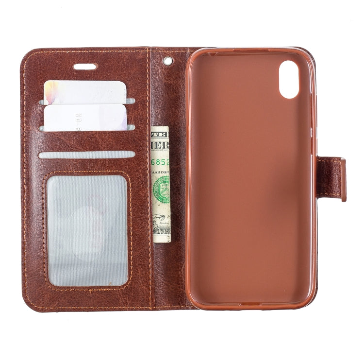 Crazy Horse Texture Horizontal Flip Leather Case with Holder & Card Slots & Wallet & Photo Frame for Huawei Y5 2019