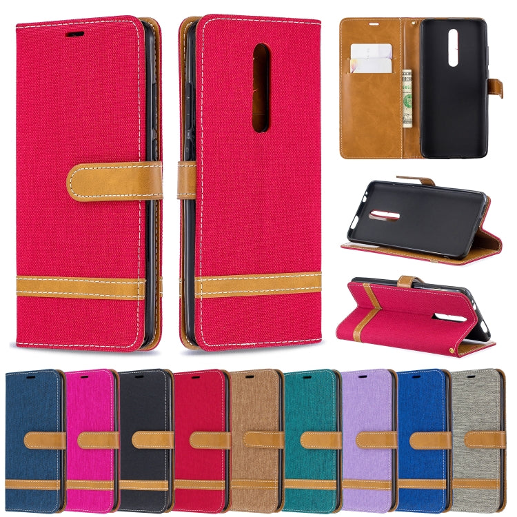 Color Matching Denim Texture Leather Case for Xiaomi Redmi K20 & K20 Pro, with Holder & Card Slots & Wallet & Lanyard