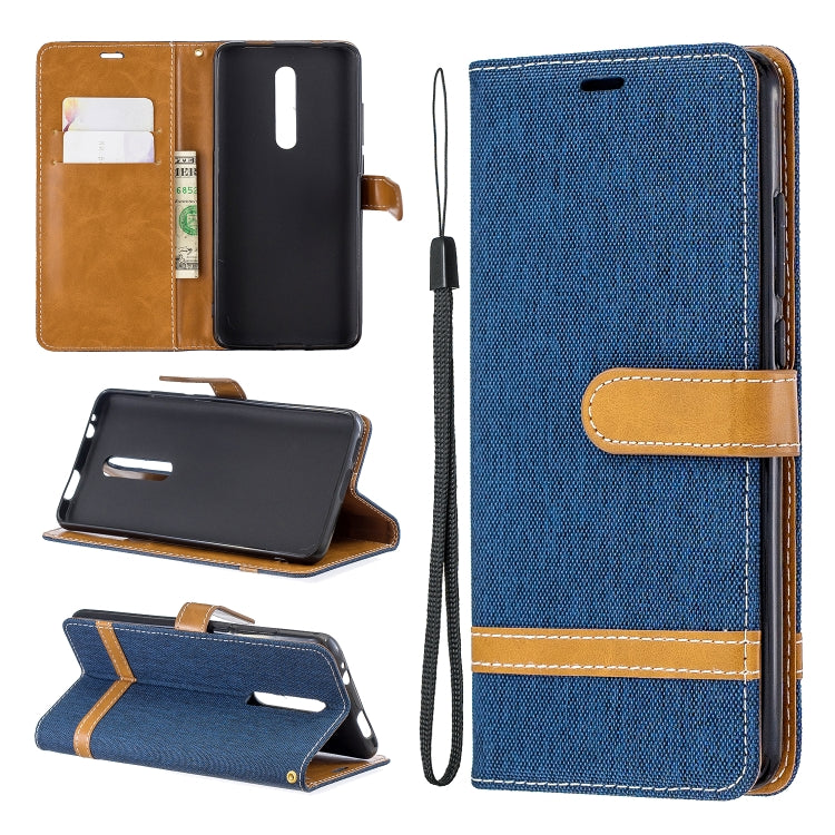 Color Matching Denim Texture Leather Case for Xiaomi Redmi K20 & K20 Pro, with Holder & Card Slots & Wallet & Lanyard