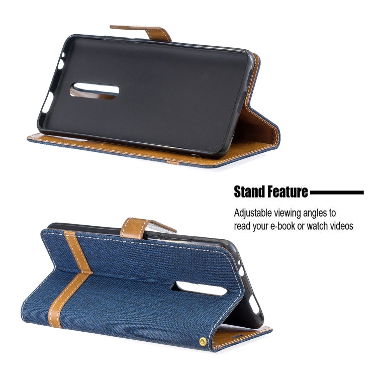 Color Matching Denim Texture Leather Case for Xiaomi Redmi K20 & K20 Pro, with Holder & Card Slots & Wallet & Lanyard